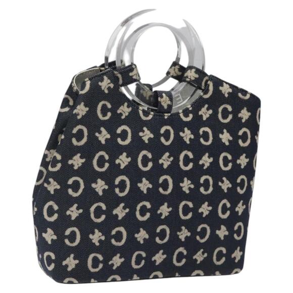 CELINE C Macadam Canvas Hand Bag Navy - Picture 1 of 12